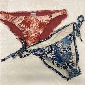 Tropical and Snakeskin bikini bottoms (2pk)